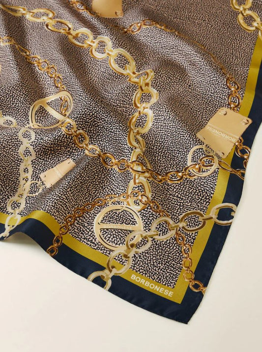 BORBONESE Sciarpe 910600580135 BLU/OP NATUR. - Bourbonnais