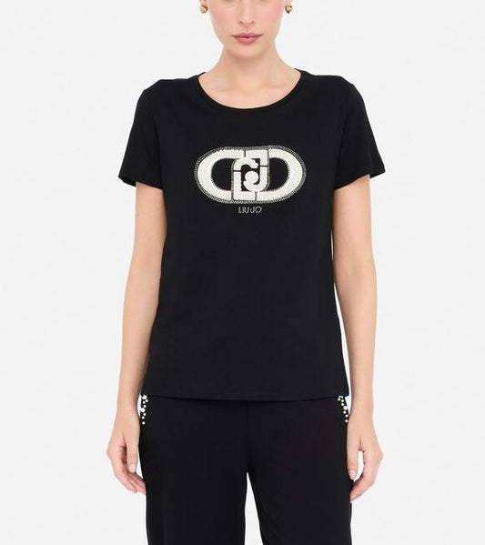 LIU JO abbigliamento TF5280JS923 Nero - T-Shirt Donna